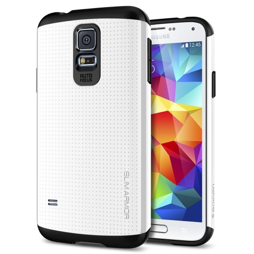 Пластиковая накладка SGP Slim Armor Series для Samsung G900 Galaxy S5 (Белый / Shimmery White) - ITMag