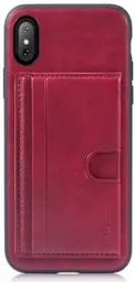 TPU чехол ROCK Cana Series с функцией подставки для Apple iPhone X (5.8") (+ карман для визиток) (Красный / Red)