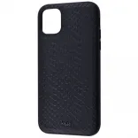 Kajsa Grainy Pattern Series (Genuine Leather) iPhone 11 (black)