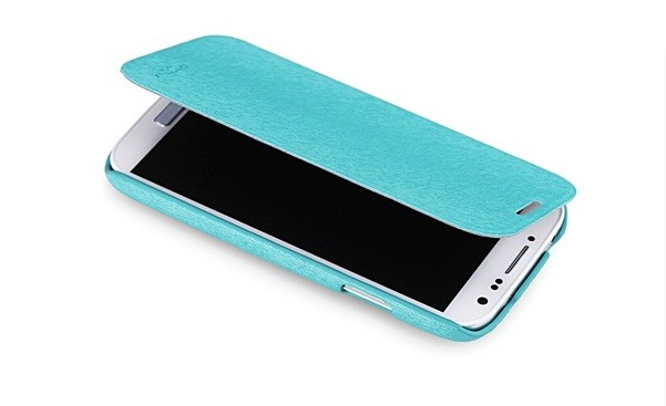 Кожаный чехол (книжка) ROCK Big City для Samsung i9500 Galaxy S4 (Бирюзовый / Light blue) - ITMag