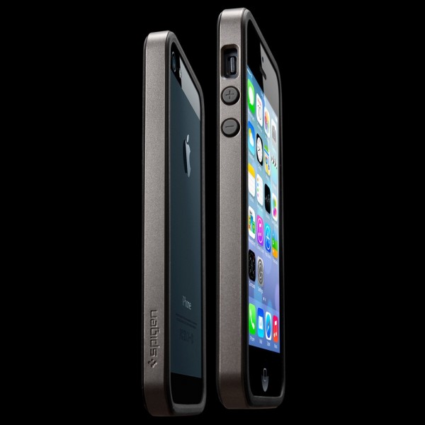 Бампер SGP Neo Hybrid EX Slim Metal Series для Apple iPhone 5/5S (+ пленка) (Металл / Gun Metal) - ITMag