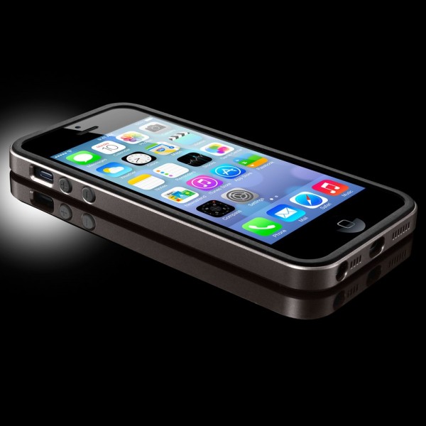 Бампер SGP Neo Hybrid EX Slim Metal Series для Apple iPhone 5/5S (+ пленка) (Металл / Gun Metal) - ITMag