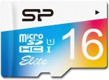 карта памяти Silicon Power 16 GB microSDHC Class 10 UHS-I Elite Color + SD adapter SP016GBSTHBU1V20-SP