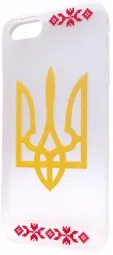 Накладка EGGO для iPhone 5/5S Белая с Гербом Украины