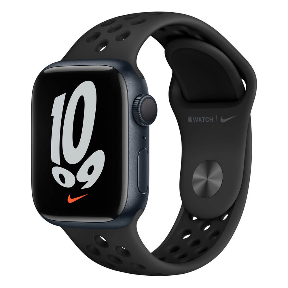Apple Watch Nike Series 7 GPS 45mm Midnight Aluminum Case w. Anthracite/Black Nike Sport Band (MKNC3) - ITMag