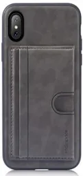 TPU чехол ROCK Cana Series с функцией подставки для Apple iPhone X (5.8") (+ карман для визиток) (Серый / Grey)