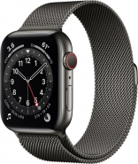 Apple Watch Series 6 GPS + Cellular 40mm Graphite Stainless Steel Case w. Graphite Milanese L. (MG2U3)