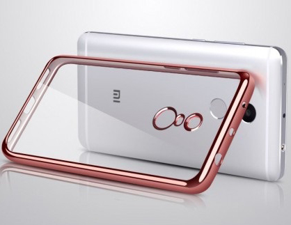 Прозрачный силиконовый чехол EGGO для Xiaomi Redmi 4/4 Prime с глянцевой окантовкой (Розовый) - ITMag