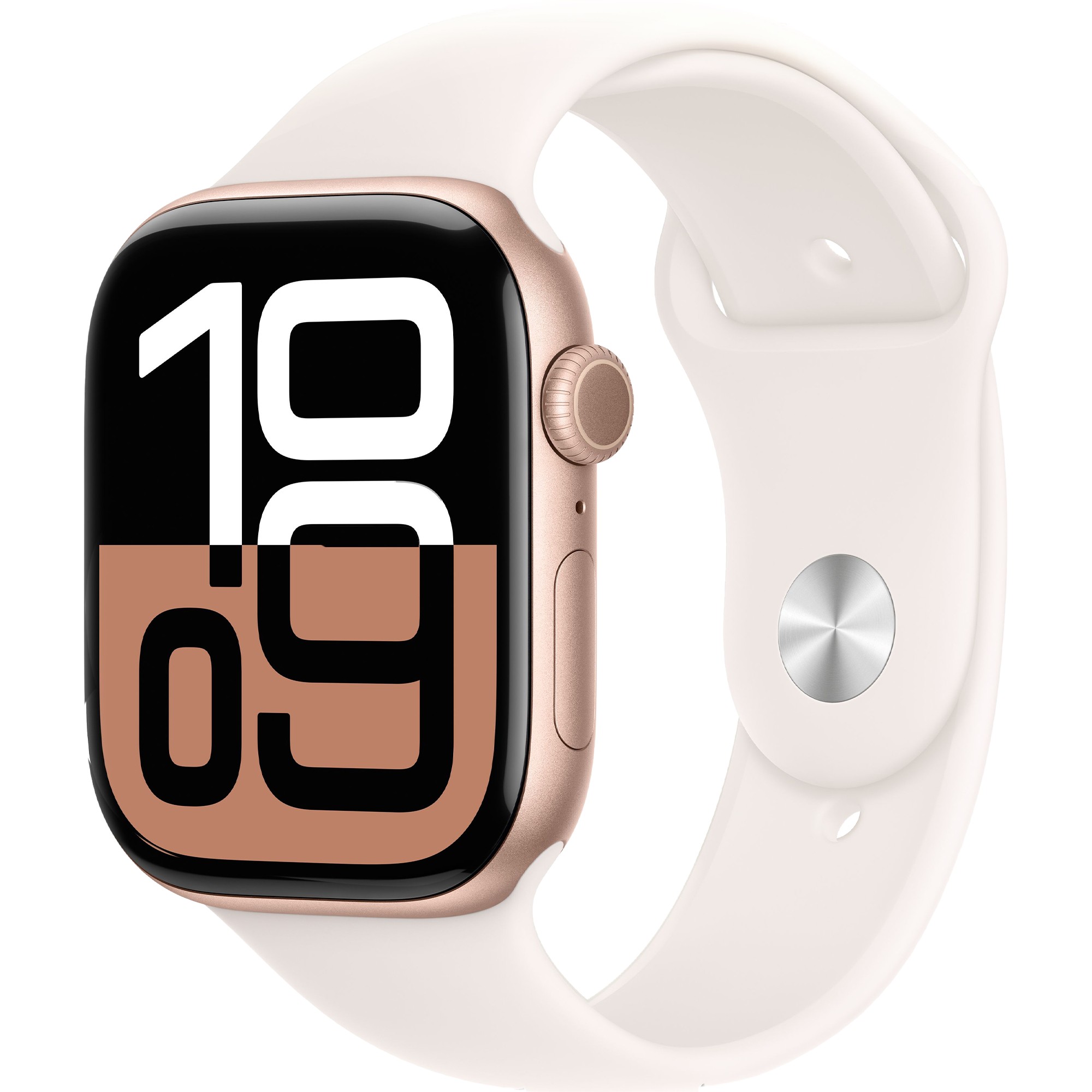 

Apple Watch Series 10 GPS 46mm Rose Gold Alu. Case w. Light Blush Sport Band - S/M (MWWT3)