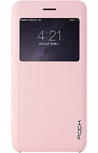 Кожаный чехол (книжка) Rock Uni Series для Apple iPhone 6 Plus/6S Plus (5.5") (Розовый / Pink) - ITMag