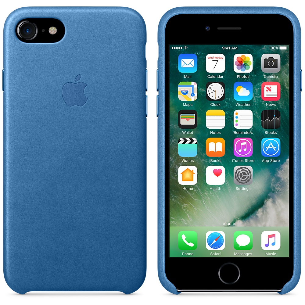 Apple iPhone 7 Leather Case - Sea Blue MMY42 - ITMag