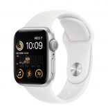 Apple Watch SE 2022 GPS 44mm Silver Aluminum Case w. White Sport B. (MNTJ3/MNK23)