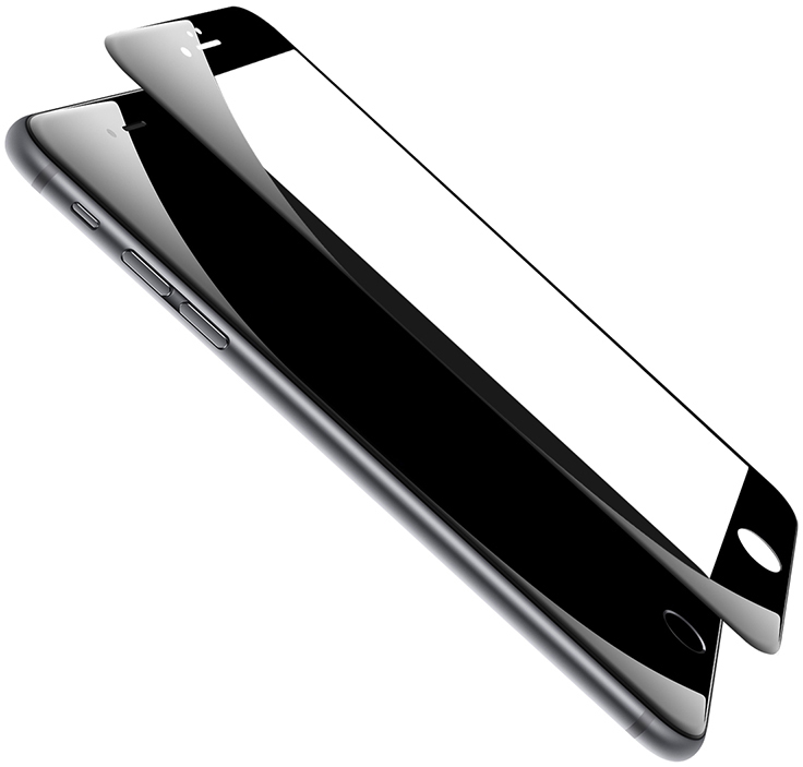 Защитное стекло Baseus Silk-screen 3D Arc Protective Film для iPhone 6/6s Black (SGAPIPH6S-B3D01) - ITMag