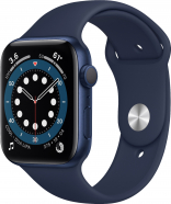 Apple Watch Series 6 GPS + Cellular 44mm Blue Aluminum Case w. Deep Navy Sport B. (M07J3)