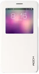 Кожаный чехол (книжка) Rock Uni Series для Samsung N910S Galaxy Note 4 (Белый / White)