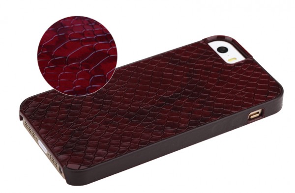 Кожаная накладка ROCK Royal series для Apple iPhone 5/5S (Красный (крокодил)) - ITMag