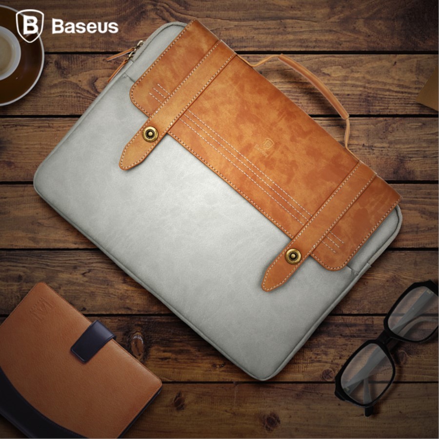 Сумка для ноутбука Baseus British Series Laptop Bag 14" Brown/Gray (LTBASEST-BP08) - ITMag