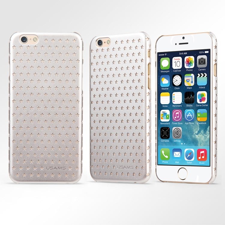 Чехол USAMS Starry Series for iPhone 6/6S Hollow Stars Plastic Hard Case - Silver - ITMag
