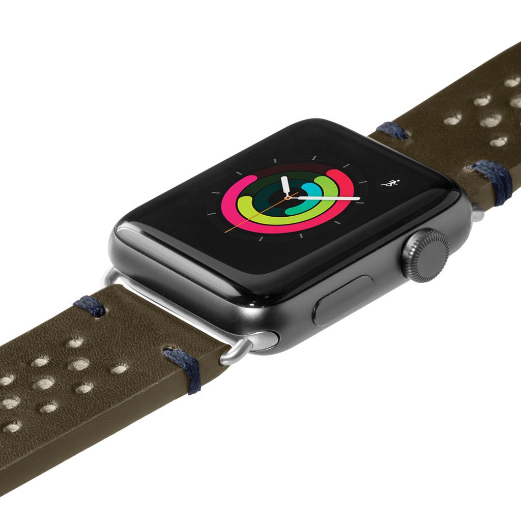 Кожаный ремешок для Apple Watch 42/44 mm LAUT HERITAGE Olive (LAUT_AWL_HE_GN) - ITMag