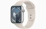 Apple Watch Series 9 GPS 45mm Silver Aluminum Case with White S. Band (MR9E3)