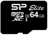 карта памяти Silicon Power 64 GB microSDXC UHS-I Elite + SD adapter SP064GBSTXBU1V10-SP