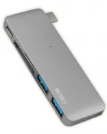 WIWU Adapter С1 Plus USB-C to USB-C+SD+2xUSB3.0 HUB Gray (6957815503780)