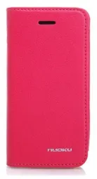 Кожаный чехол Nuoku Grace (книжка) для Apple iPhone 5/5S/5C (+ пленка) (Розовый)
