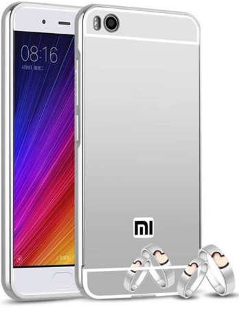 Металлический бампер с акриловой вставкой с зеркальным покрытием для Xiaomi Mi 5s (Серебряный) - ITMag
