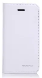 Кожаный чехол Nuoku Grace (книжка) для Apple iPhone 5/5S/5C (+ пленка) (Белый)