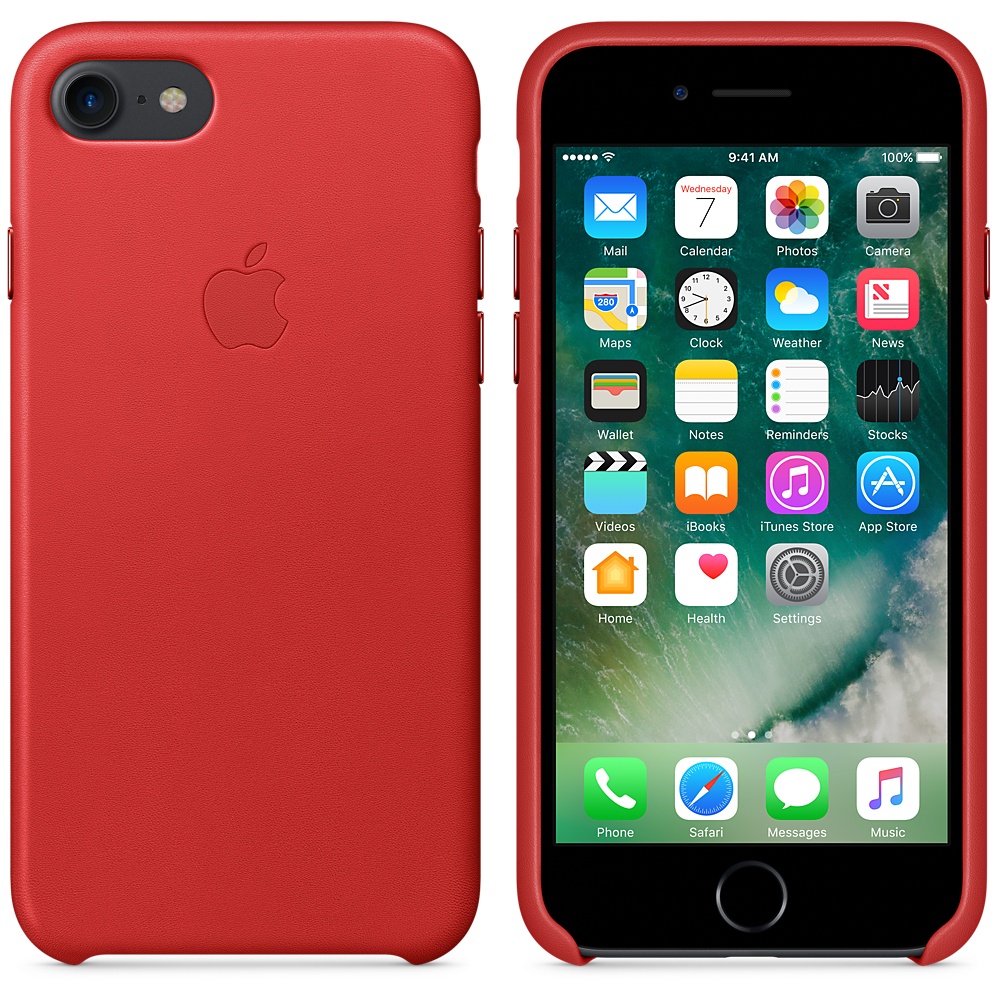 Apple iPhone 7 Leather Case - (PRODUCT)RED MMY62 - ITMag