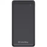 ColorWay 10000 mAh Slim USB QC3.0 + USB-C Power Delivery 18W Black (CW-PB100LPG3BK-PD)