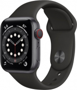 Apple Watch Series 6 GPS + Cellular 40mm Space Gray Aluminum Case w. Black Sport B. (M02Q3)