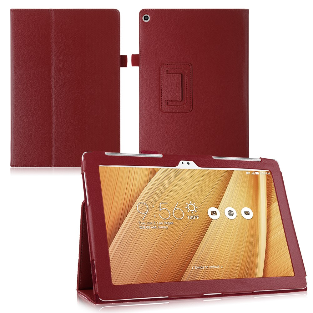 Кожаный чехол-книжка EGGO с функцией подставки для Asus ZenPad 10 (Z300C/Z300CG/Z300CL) (Красный) - ITMag