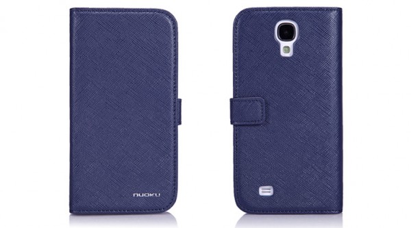 Кожаный чехол Nuoku (книжка) для Samsung i9500 Galaxy S4 (+ пленка) (Синий) - ITMag