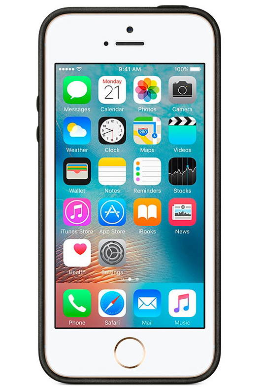 Apple iPhone SE Leather Case - Black (MMHH2) - ITMag