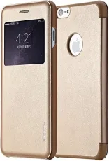 Кожаный чехол (книжка) Rock Uni Series для Apple iPhone 6 Plus/6S Plus (5.5") (Золотой / Gold)