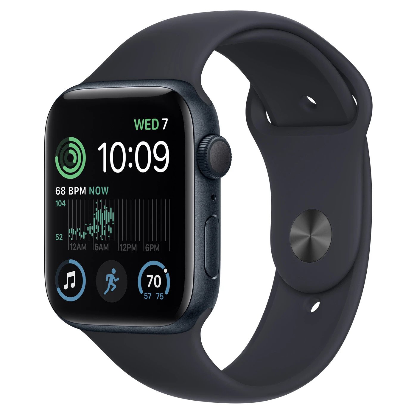 Apple Watch SE 2 GPS 44mm Midnight Aluminum Case with Midnight Sport Band (MNK03) - ITMag
