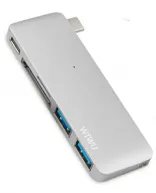 WIWU Adapter С1 Plus USB-C to USB-C+SD+2xUSB3.0 HUB Silver (6957815503803)