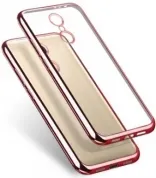 Прозрачный силиконовый чехол EGGO для Xiaomi Redmi 4/4 Prime с глянцевой окантовкой (Розовый)