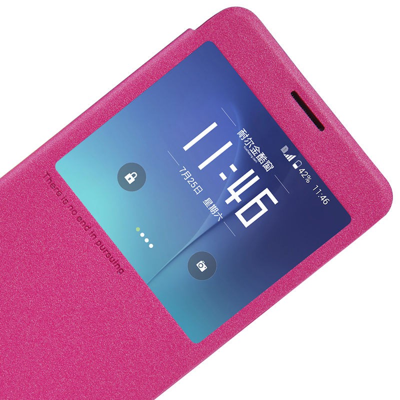 Кожаный чехол (книжка) Nillkin Sparkle Series для Samsung Galaxy Note 5 (Розовый) - ITMag