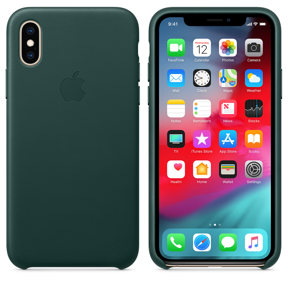 Apple iPhone XS Leather Case - Forest Green (MTER2) - ITMag