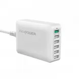 Зарядное устройство RAVPower Qualcomm Quick Charge 3.0 60W 12A 6-Port USB Charging Station with iSmart Technology White (RP-PC029)