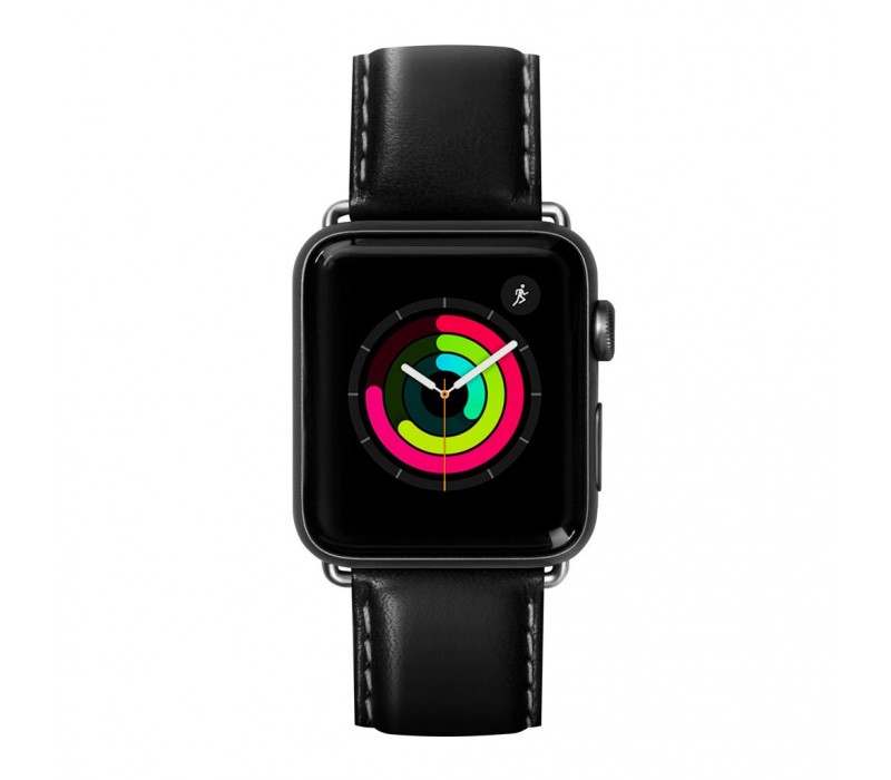 Кожаный ремешок для Apple Watch 42/44 mm LAUT OXFORD Noir (LAUT_AWL_OX_BK) - ITMag