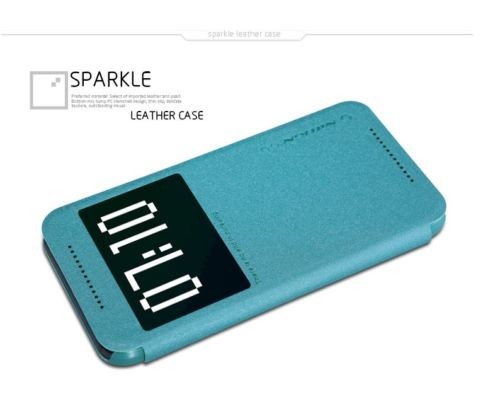 Кожаный чехол (книжка) Nillkin Sparkle Series для HTC One / M9 (Бирюзовый) - ITMag