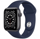 Apple Watch Series 6 GPS 40mm Space Gray Aluminum Case w. Deep Navy Sport B. (MG1A3)