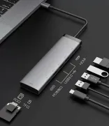 USB Хаб Xiaomi MiiW Type-C docking station HUB  [7-in-1] PD100W+USB3.0*3+HDMI+TF+SD (MWCMA01/3133822)