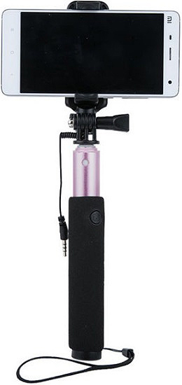 Монопод Remax Selfie stick P5 AUX Mirror Pink - ITMag
