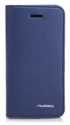 Кожаный чехол Nuoku Grace (книжка) для Apple iPhone 5/5S/5C (+ пленка) (Синий)