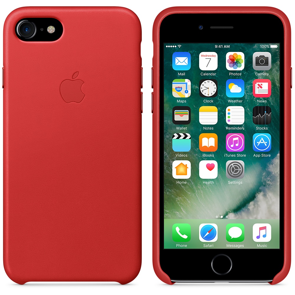 Apple iPhone 7 Leather Case - (PRODUCT)RED MMY62 - ITMag