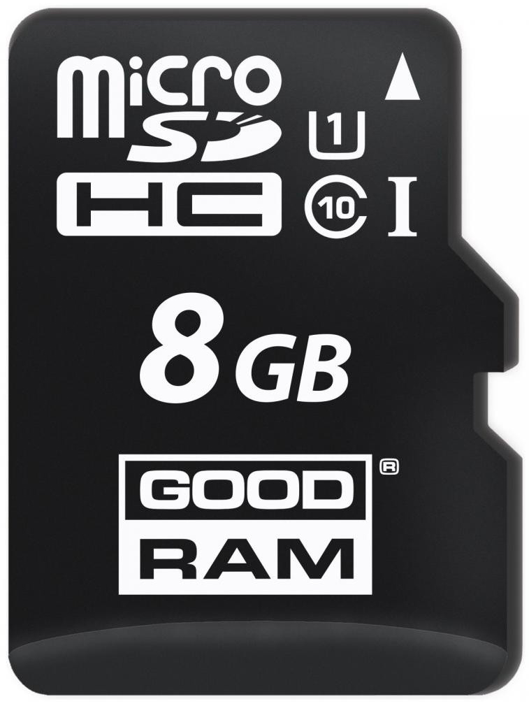 карта памяти GOODRAM 8 GB microSDHC class 10 UHS-I + SD Adapter M1AA-0080R11 - ITMag